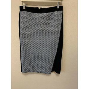 HD in Paris Anthropologie Addie Quilted Pencil Skirt Black White US Sz 12 EUC